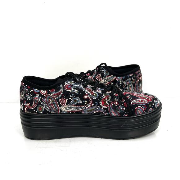 Cute to the Core triple decker paisley women’s platform sneakers shoes. - Picture 3 of 8